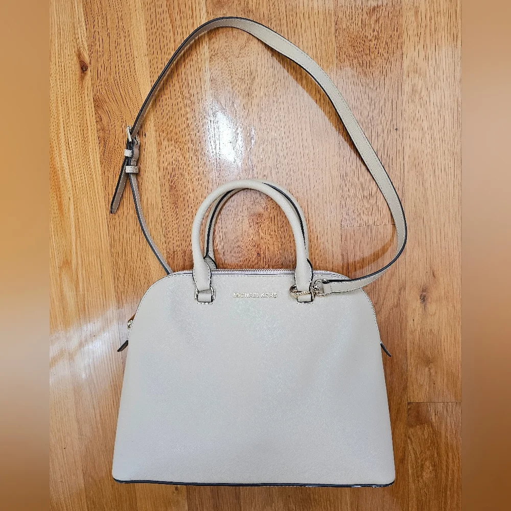Handbag, Michael Kors, Cindy Satchel, Cream, EUC - Picture 4 of 10